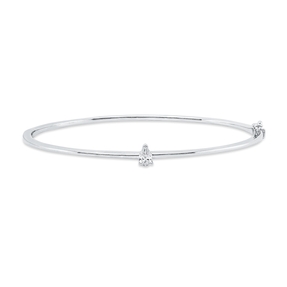 Armreif aus 750 Weißgold Diamant Tropfen-Schliff 0,19ct TW-SI 48x58mm