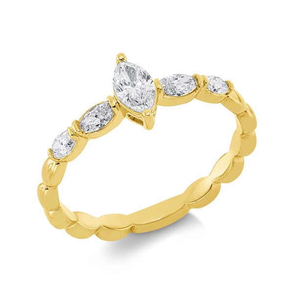 Ring aus 750 Gelbgold 5 Diamanten 0.52ct