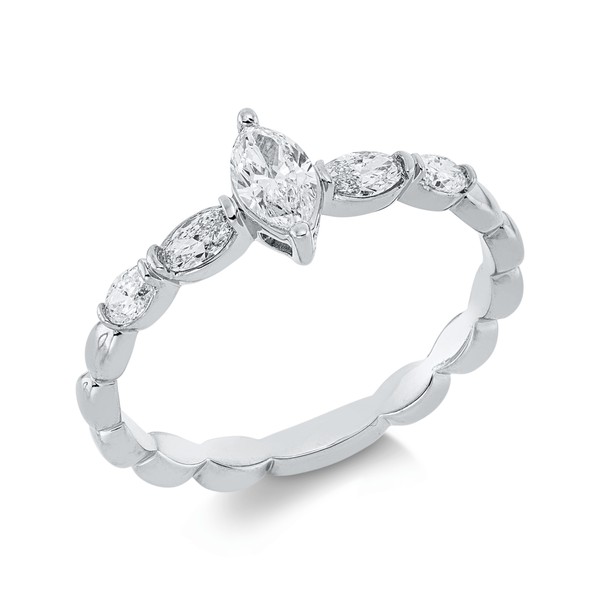 Solitaire Ring aus 750 Weißgold 5 Diamanten 0.54ct