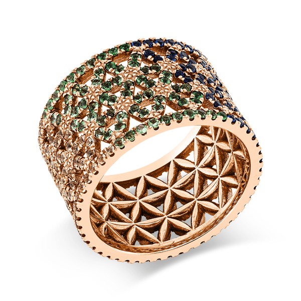Ring aus 750 Rotgold 338 Saphire