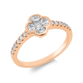 Ring aus 750 Gold Rotgold 17 Diamanten 0,53ct B:7,7mm Ring aus 750 Gold Rotgold 17 Diamanten 0,53ct B:7,7mm