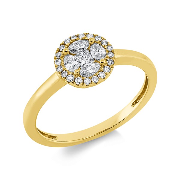 Ring aus 750 Gelbgold 25 Brillanten 0.35ct