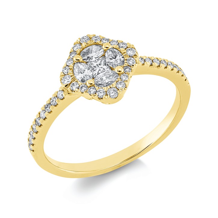 Ring aus 750 Gelbgold 43 Brillanten 0.45ct