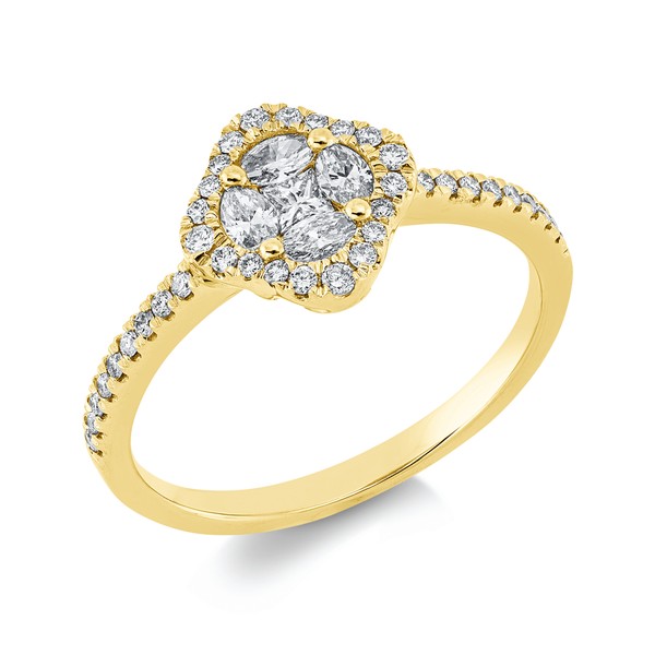 Ring aus 750 Gelbgold 43 Brillanten 0.45ct