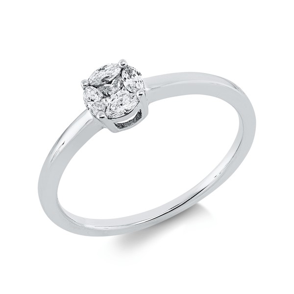 Ring aus 750 Weißgold 5 Diamanten 0.2ct
