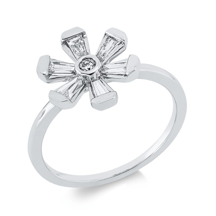Ring aus 750 Weißgold 7 Brillanten 0.48ct