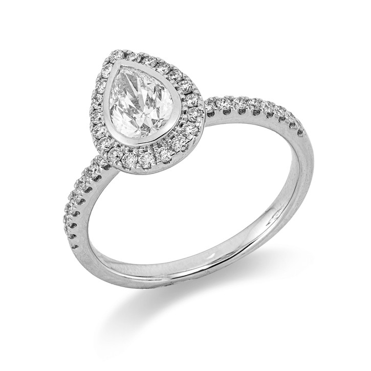 Ring aus 585 Weißgold 37 Brillanten 1.01ct