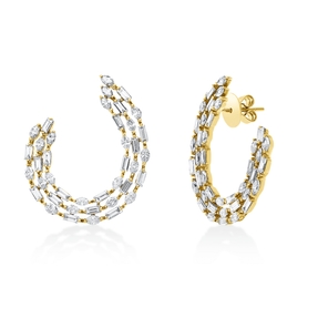 Ohrstecker aus 750 Gold Gelbgold 80 Diamanten 4,9ct TW-VSI 33,1x28,6mm Ohrstecker aus 750 Gold Gelbgold 80 Diamanten 4,9ct TW-VSI 33,1x28,6mm