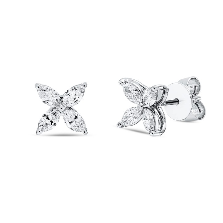 Ohrstecker aus 750 Weißgold 8 Diamanten 0.8ct