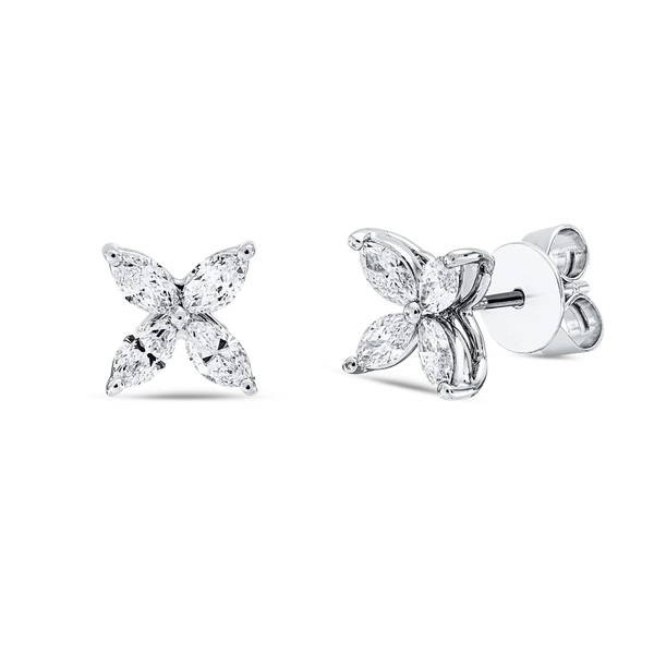 Ohrstecker aus 750 Weißgold 8 Diamanten 0.8ct