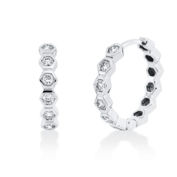Creolen aus 750 Weißgold 12 Brillanten 0.6ct