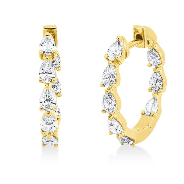 Creolen aus 750 Gelbgold 16 Diamanten 1.47ct