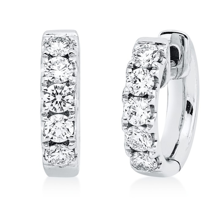 Creolen aus 750 Weißgold 10 Brillanten 0.81ct