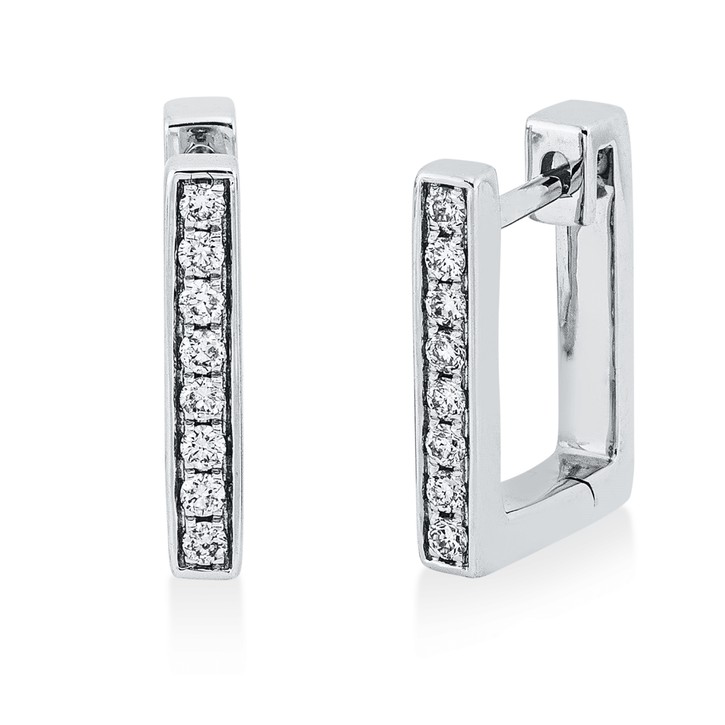 Creolen aus 750 Weißgold 16 Brillanten 0.14ct