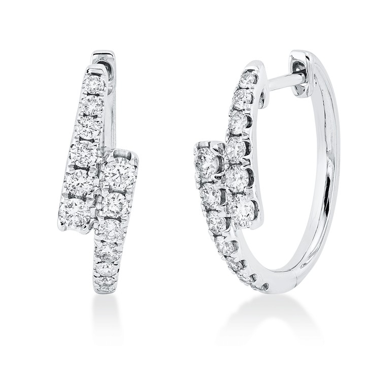 Creolen aus 585 Weißgold 26 Brillanten 0.72ct