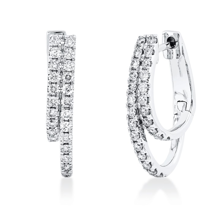Creolen aus 585 Weißgold 50 Brillanten 0.59ct