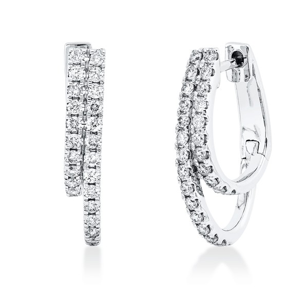 Creolen aus 585 Weißgold 50 Brillanten 0.59ct