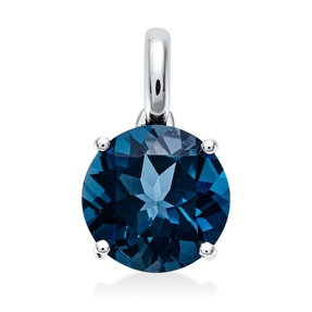 Anhänger aus 750 Gold Weißgold Topas 3ct London Blue 14,6x8,8mm mit Öse