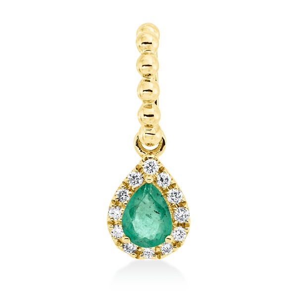 Anhänger aus 750 Gelbgold Smaragd 12 Brillanten 0.04ct