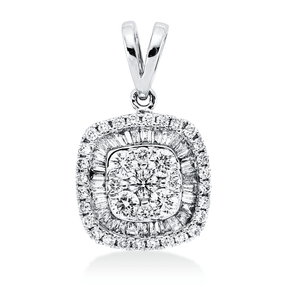 Anhänger aus 750 Gold Weißgold 67 Diamanten 0,49ct TW-SI 15,8x9,7mm mit Öse