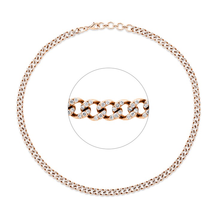 Collier aus 750 Rotgold 582 Brillanten 4.03ct
