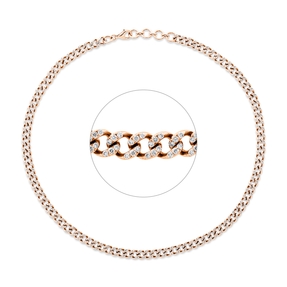 Collier aus 750 Gold Rotgold 582 Brillanten 4,03ct TW-SI L:42cm Collier aus 750 Gold Rotgold 582 Brillanten 4,03ct TW-SI L:42cm