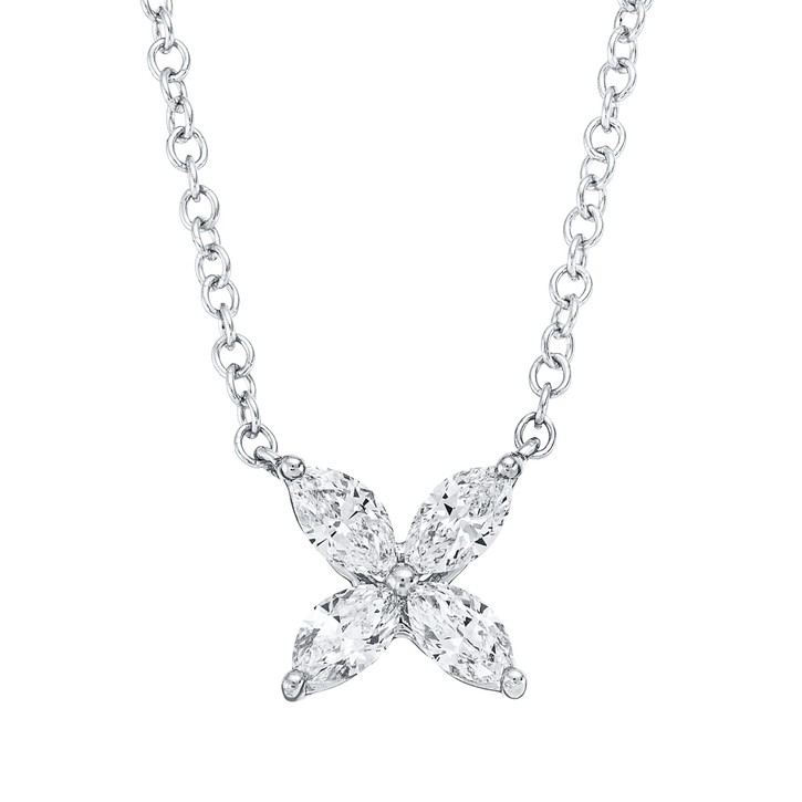 Collier aus 750 Weißgold 4 Diamanten 0.46ct