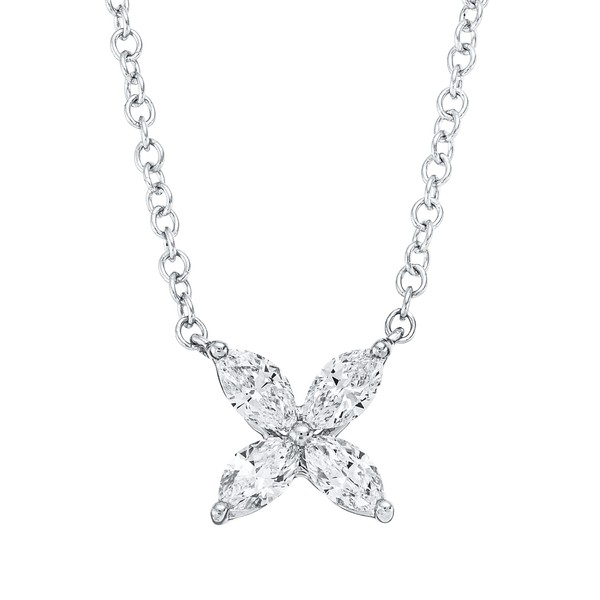 Collier aus 750 Weißgold 4 Diamanten 0.46ct