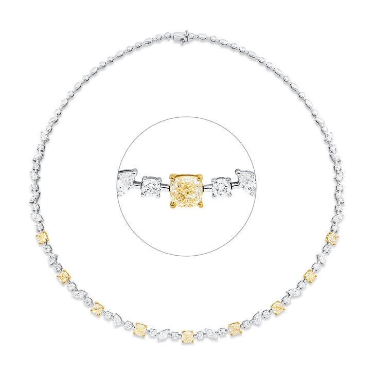 Collier aus 750 Gold gelb weiß 53 Brillanten 10.67ct