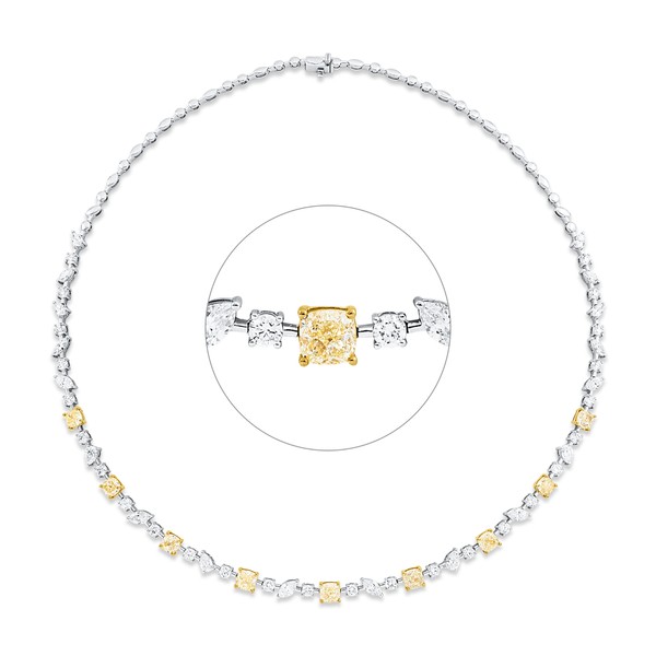 Collier aus 750 Gold gelb weiß 53 Brillanten 10.67ct