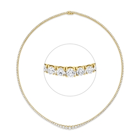 Collier aus 750 Gold Gelbgold 201 Brillanten 5,33ct TW-PI L:43,2cm