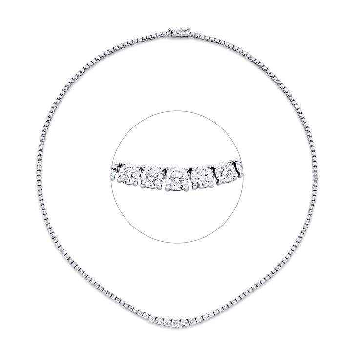Collier aus 750 Weißgold 87 Brillanten 4.02ct
