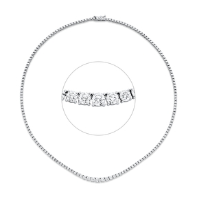Collier aus 750 Gold Weißgold 87 Brillanten 4,02ct TW-PI L:42cm