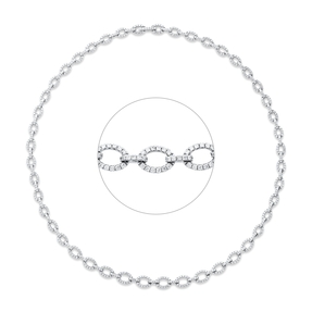 Collier aus 750 Gold Weißgold 707 Brillanten 6,14ct TW-SI L:47,5cm Collier aus 750 Gold Weißgold 707 Brillanten 6,14ct TW-SI L:47,5cm