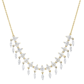Collier aus 750 Gold gelb/weiß 75 Diamanten 6,38ct L:39cm