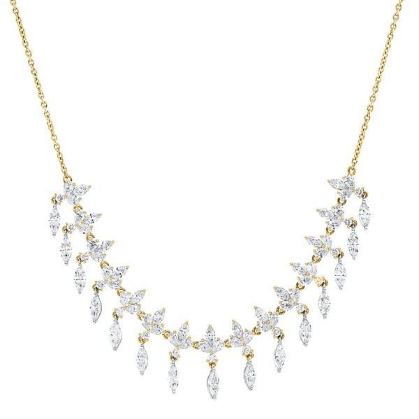 Collier aus 750 Gold gelb weiß 75 Brillanten 6.38ct