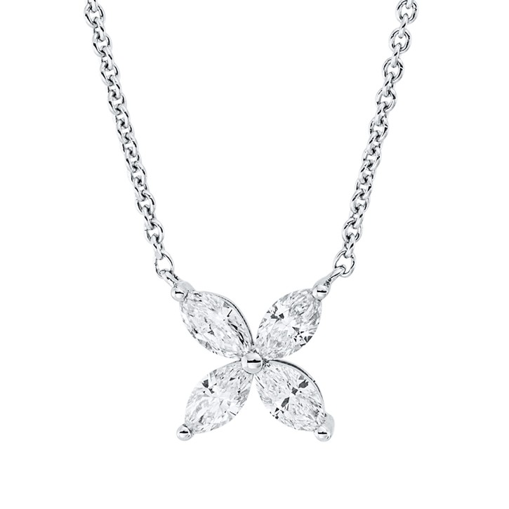 Collier aus 750 Weißgold 4 Diamanten 0.39ct