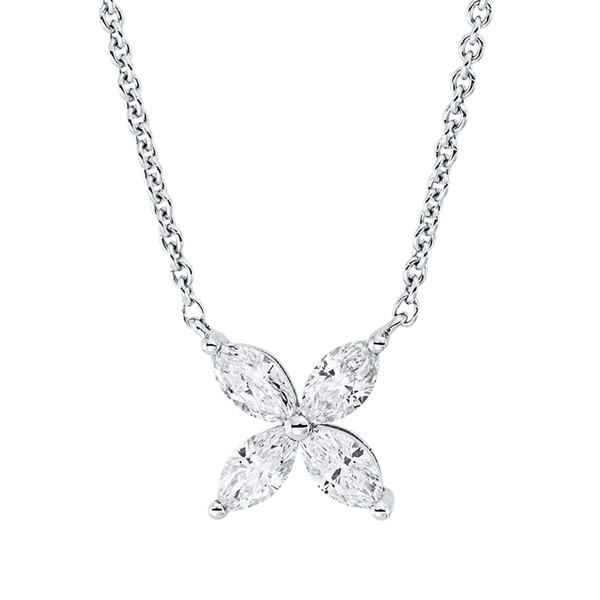 Collier aus 750 Weißgold 4 Diamanten 0.39ct