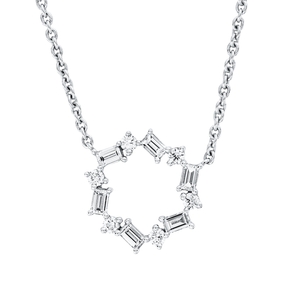 Collier aus 750 Gold Weißgold 12 Diamanten 0,33ct TW-SI L:45,7cm