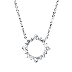 Collier aus 750 Gold Weißgold 16 Brillanten 0,45ct TW-SI L:45,7cm Collier aus 750 Gold Weißgold 16 Brillanten 0,45ct TW-SI L:45,7cm