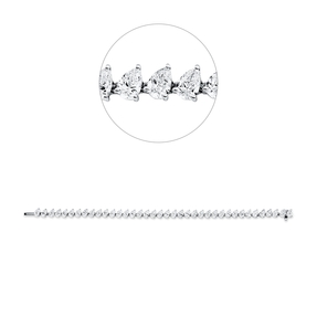 Armband 750 Weißgold 38 Diamanten Tropfen-Schliff 11,56ct TW-SI B:6,1mm L:17,8cm