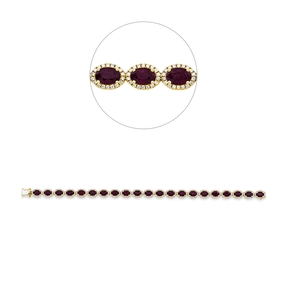 Armband aus 750 Gelbgold 21 Rubine 12,07ct rot 378 Brillanten 1,32ct gelb Armband aus 750 Gelbgold 21 Rubine 12,07ct rot 378 Brillanten 1,32ct gelb