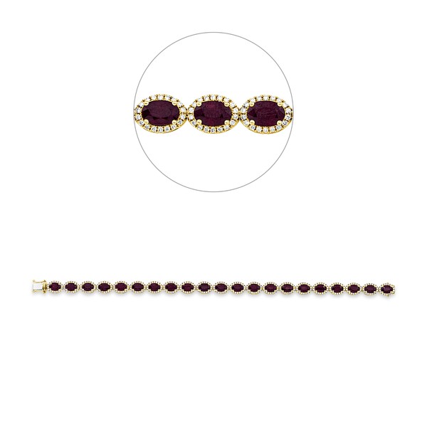 Armband aus 750 Gelbgold 21 Rubine 378 Brillanten 1.32ct
