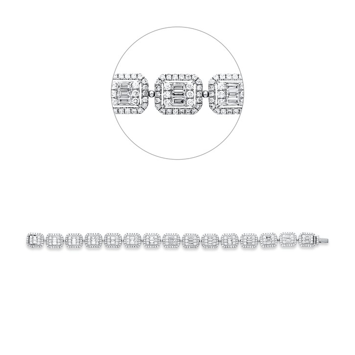 Armband aus 750 Weißgold 470 Brillanten 5.26ct