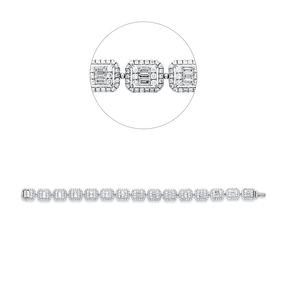 Armband aus 750 Gold Weißgold 470 Diamanten 5,26ct TW-VSI L:17cm