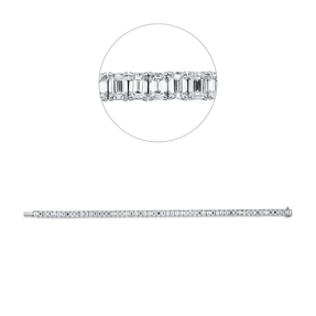 Armband aus 750 Weißgold 57 Diamanten Smaragd-Schliff 13,95ct TW-VSI/SI