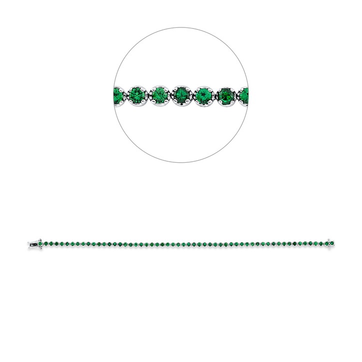 Armband aus 750 Weißgold 56 Tsavorithe