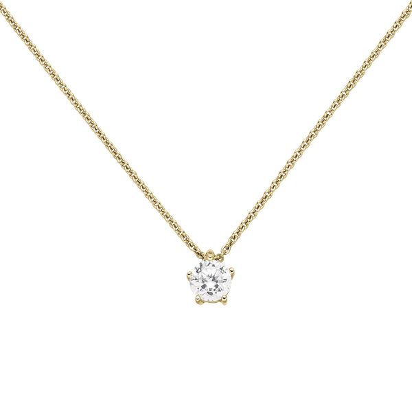 Kette mit Anhänger 585 Gelbgold Diamant 0.50 ct W-SI 45cm