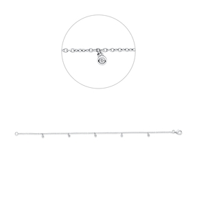Armband aus 750 Gold Weißgold 5 Brillanten 0,05ct TW-SI B:5,6mm L:17,5cm