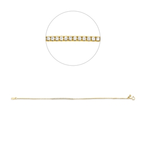 Armband aus 750 Gold Gelbgold 25 Brillanten 0,15ct TW-PI B:1,5mm L:17,8cm